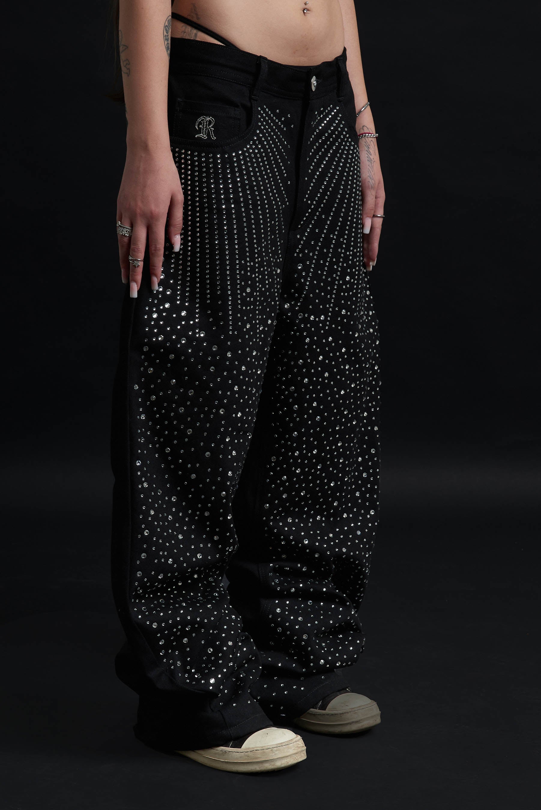 ECLIPSE RHINESTONE BAGGY BLACK