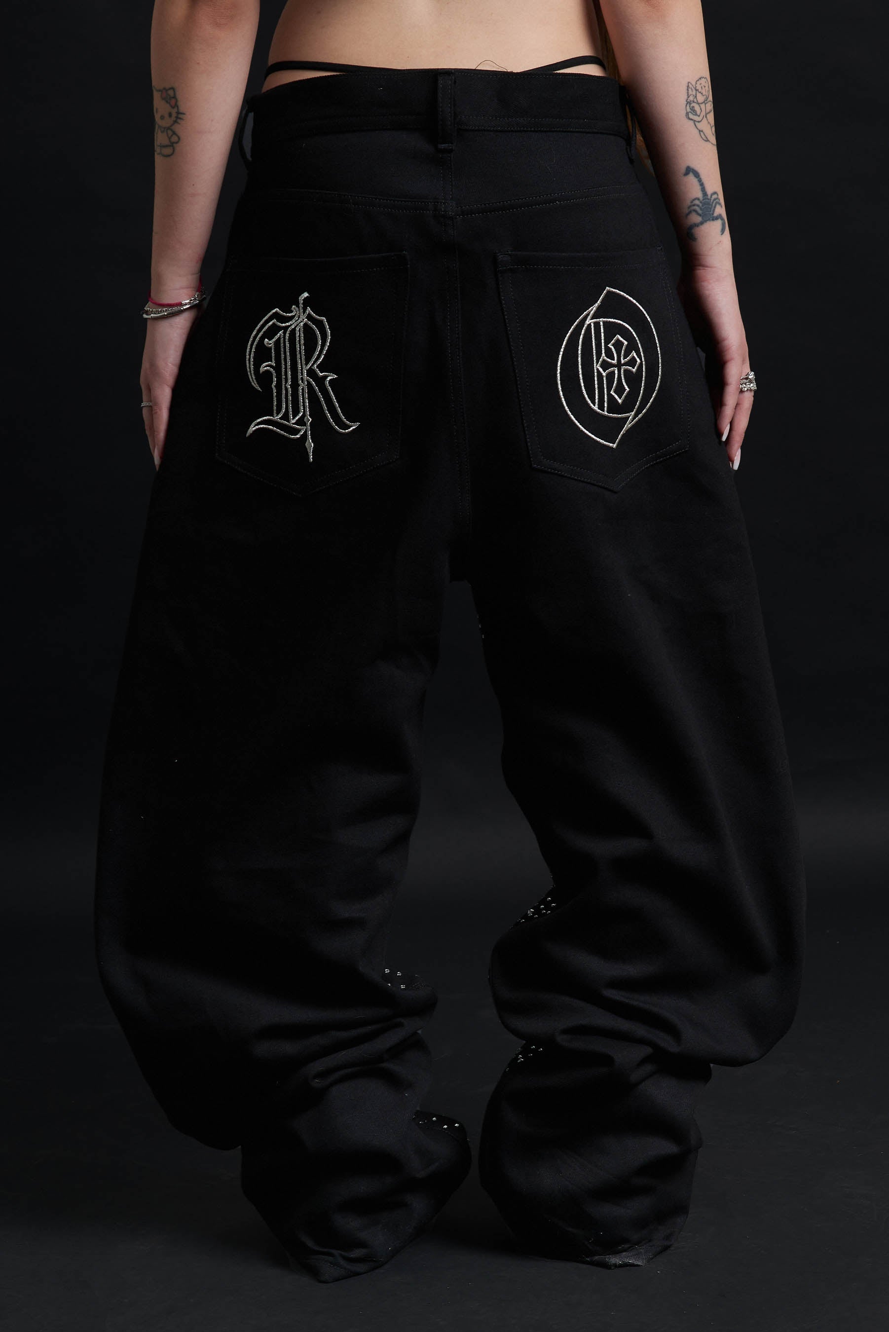 ECLIPSE RHINESTONE BAGGY BLACK