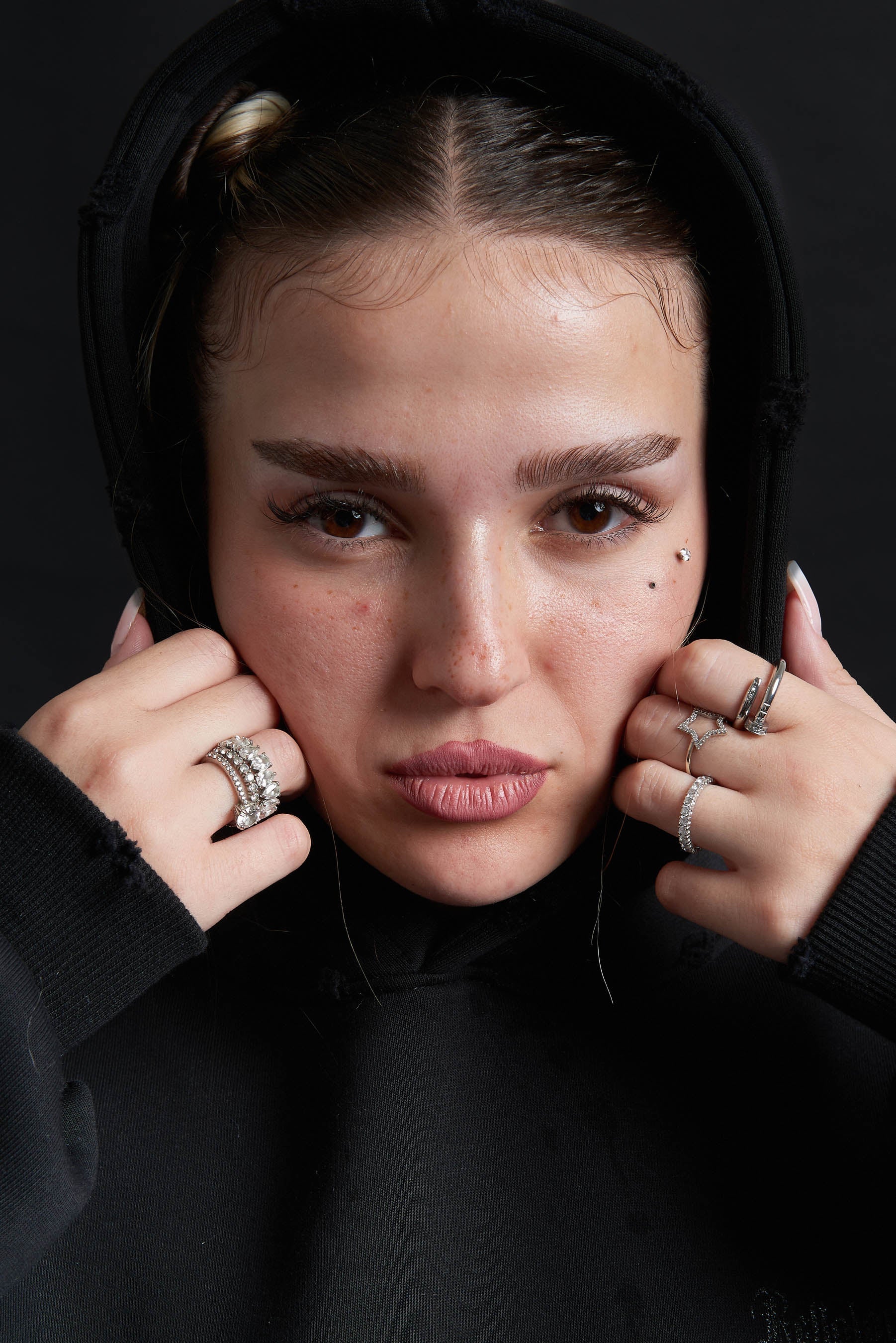 Hoodie Genesis Crop BLACK Destroyed