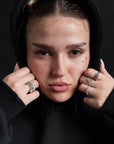 Hoodie Genesis Crop BLACK Destroyed