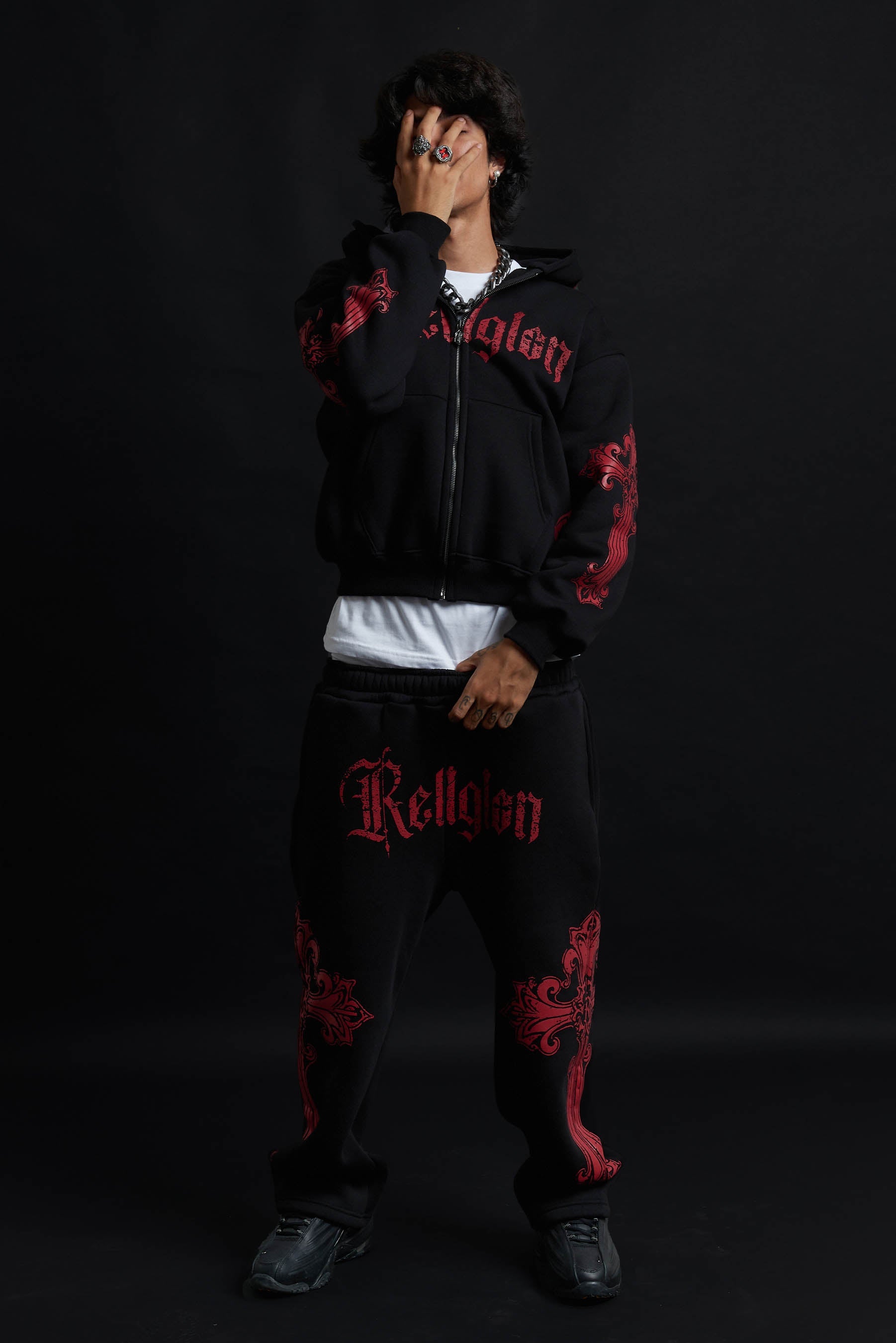 HOODIE CATHEDRAL BLACK&amp;RED