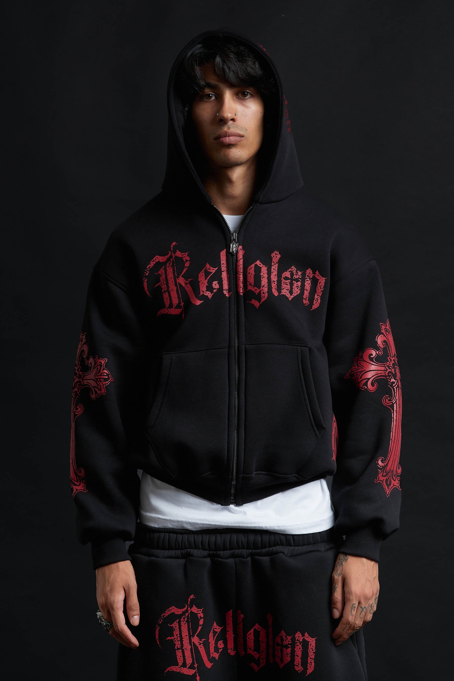 CATHEDRAL TRACK SUIT BLACK&amp;RED