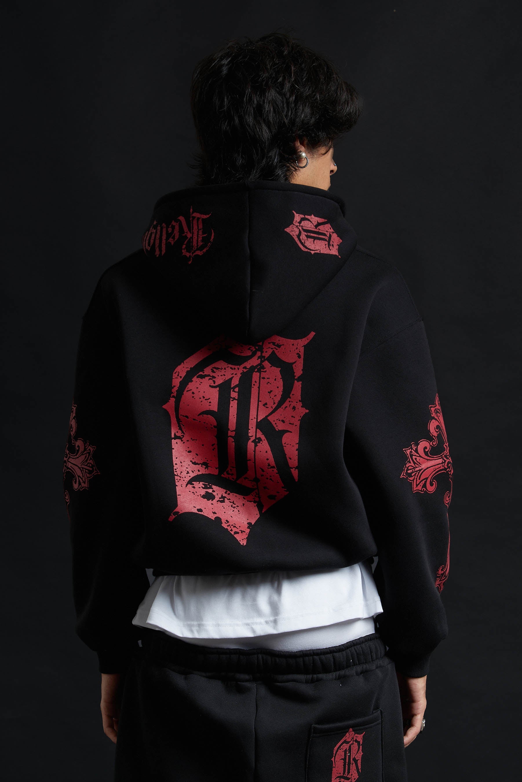 HOODIE CATHEDRAL BLACK&amp;RED