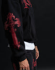 HOODIE CATHEDRAL BLACK&RED