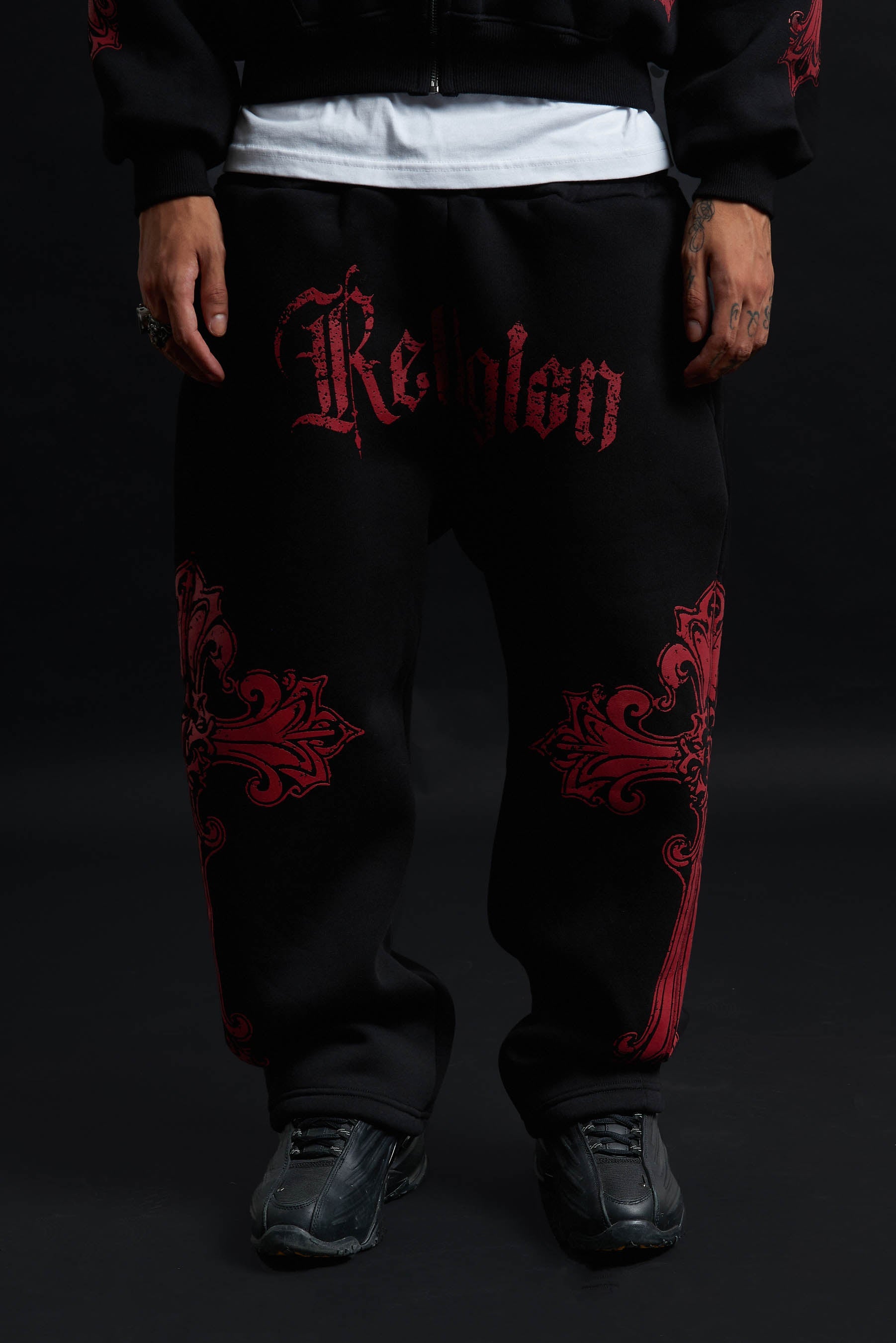 SWEATPANTS CATHEDRAL BLACK&amp;RED