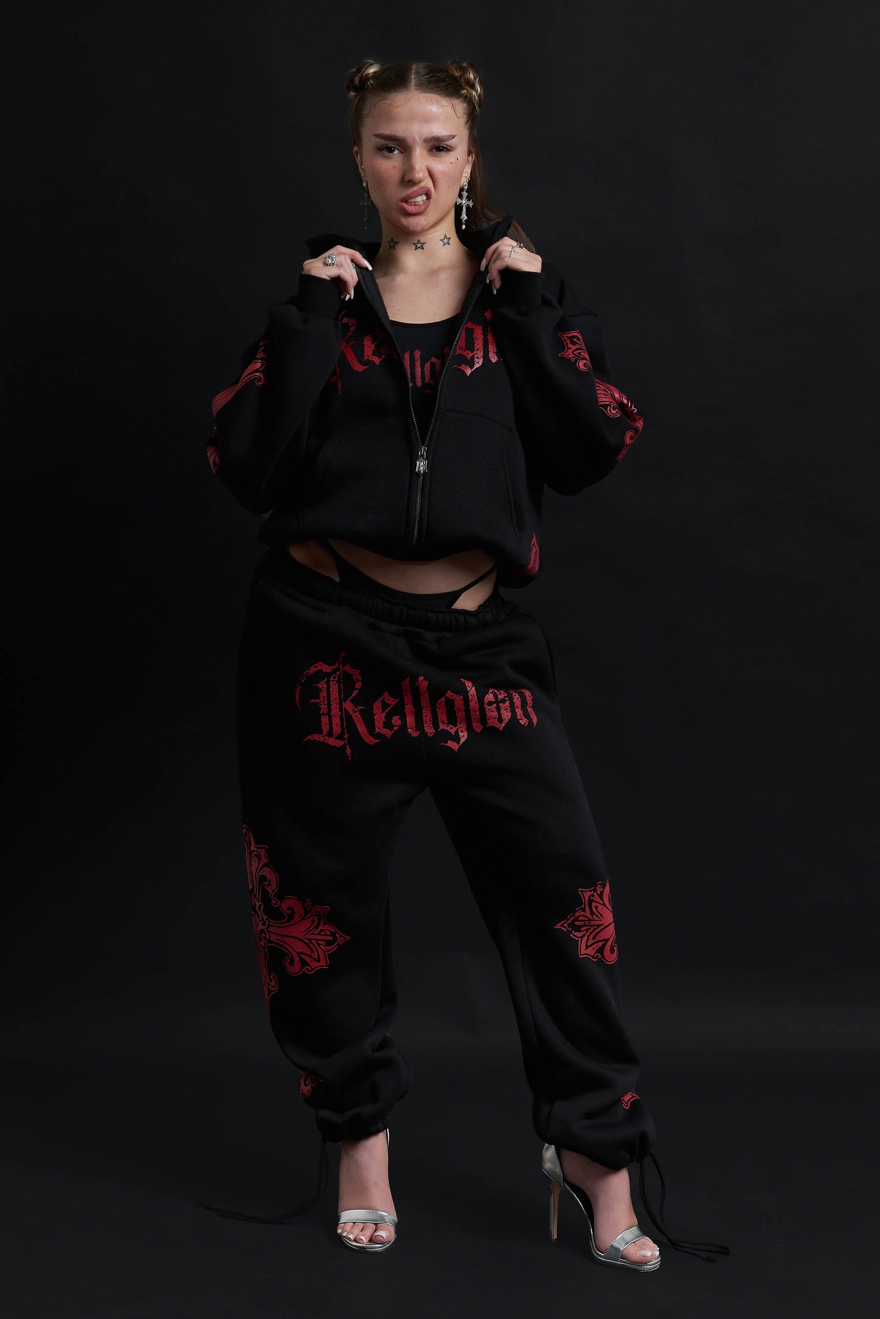 SWEATPANTS CATHEDRAL BLACK&amp;RED