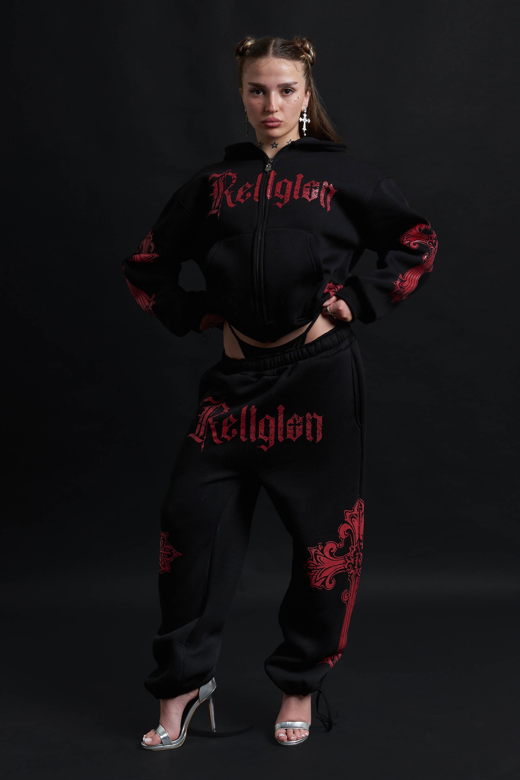 HOODIE CATHEDRAL BLACK&amp;RED