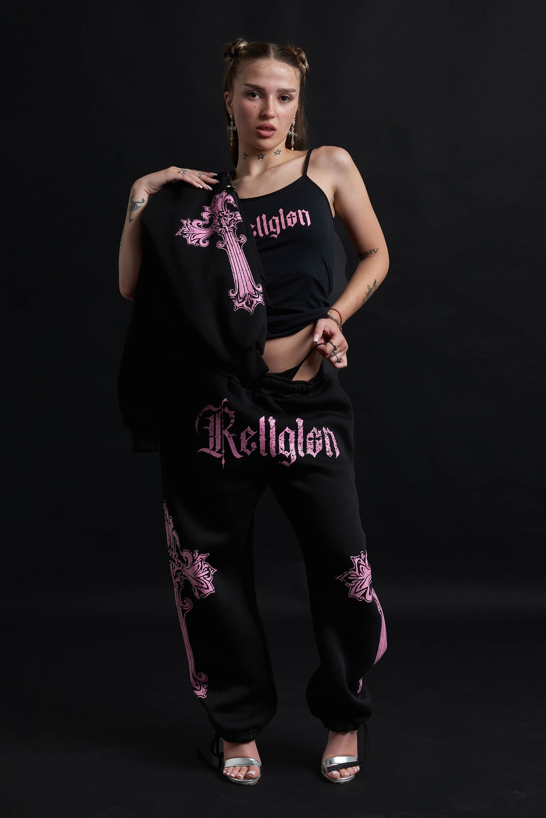 HOODIE CATHEDRAL BLACK PINK