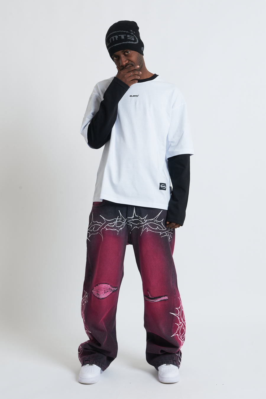 Double Long Sleeve jersey white