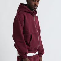 HOODIE ZIP BORDEAUX