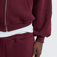 HOODIE ZIP BORDEAUX