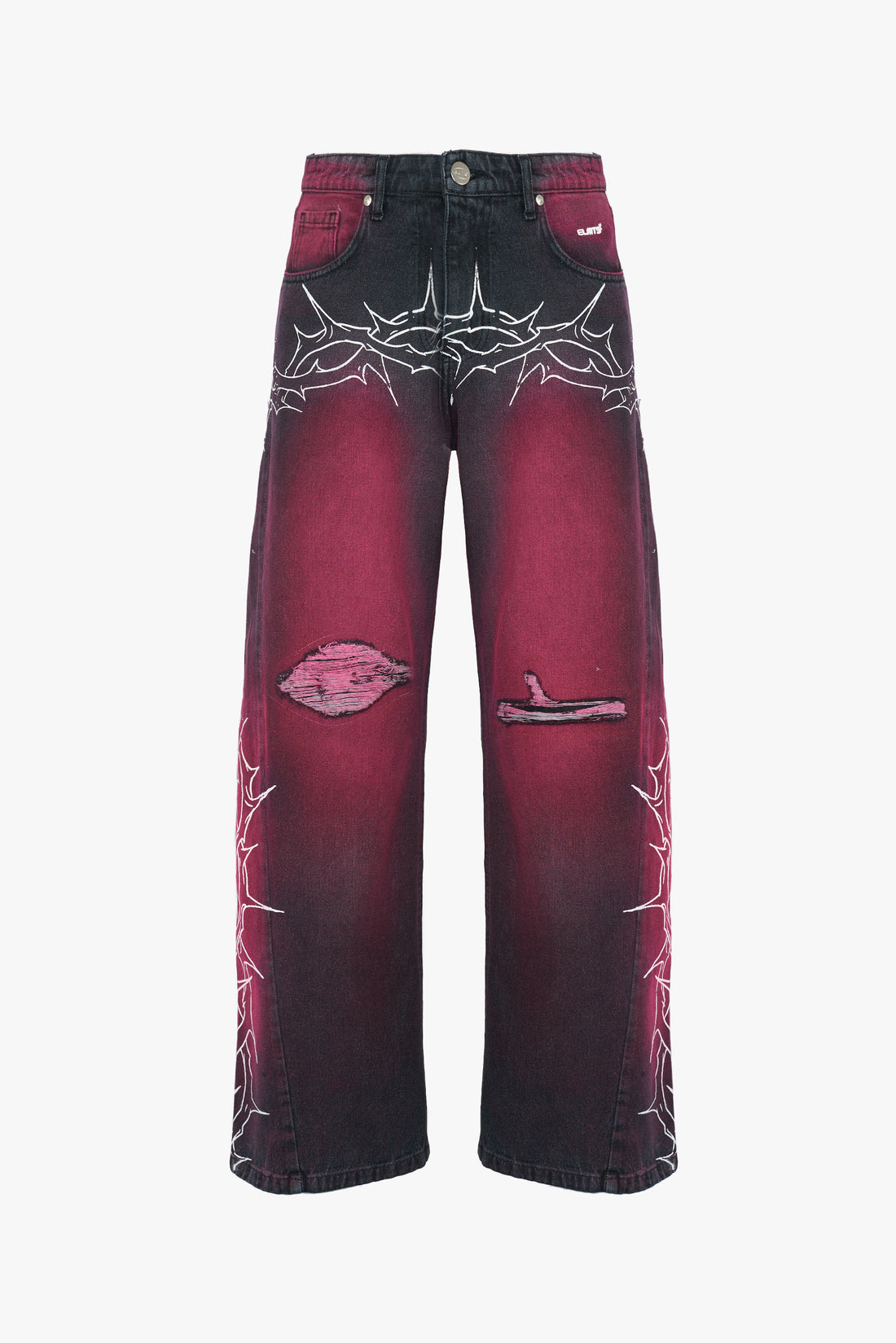 DENIM BAGGY BARBED WIRE BLACK/PINK