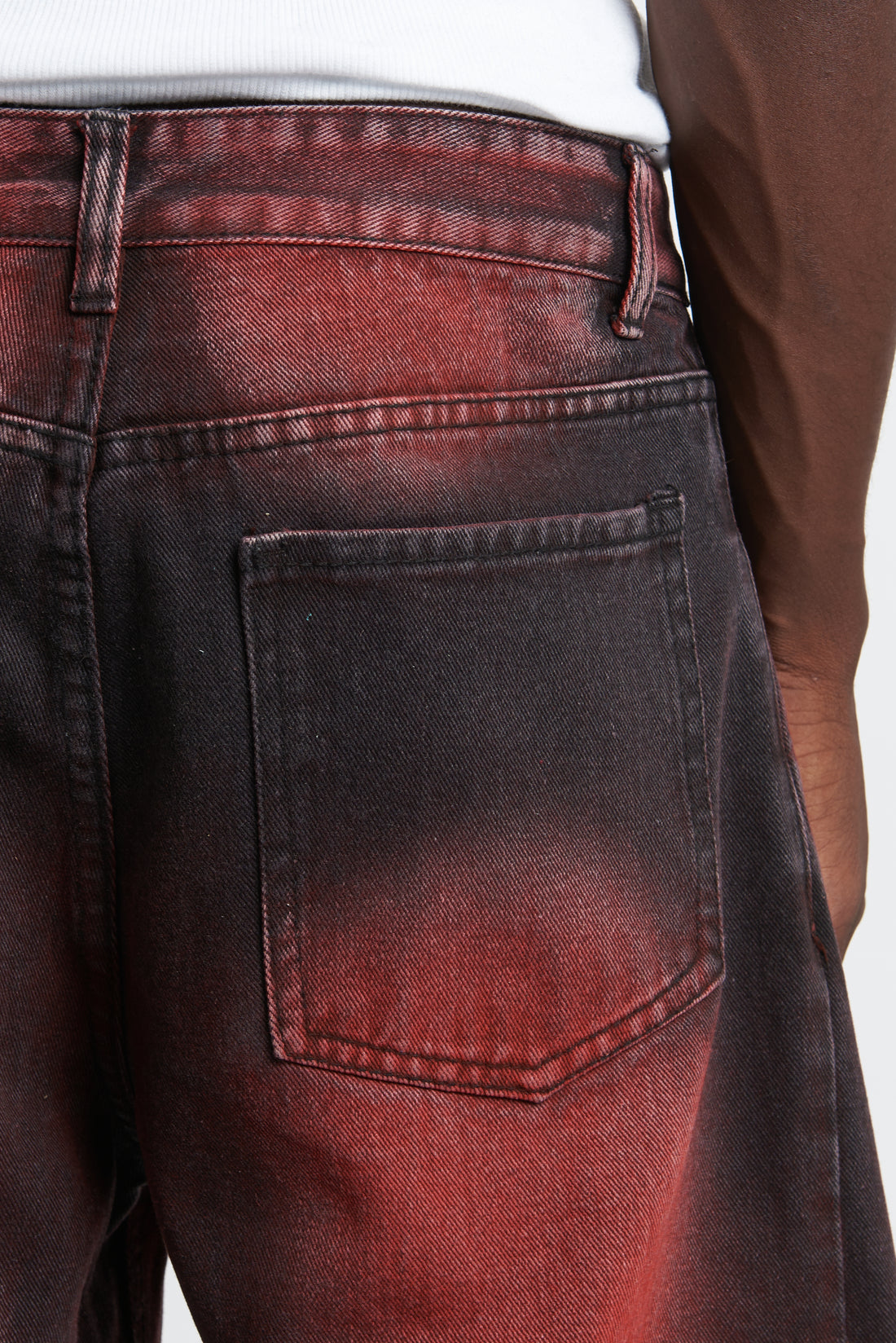 DENIM BAGGY BARBED WIRE BLACK/RED