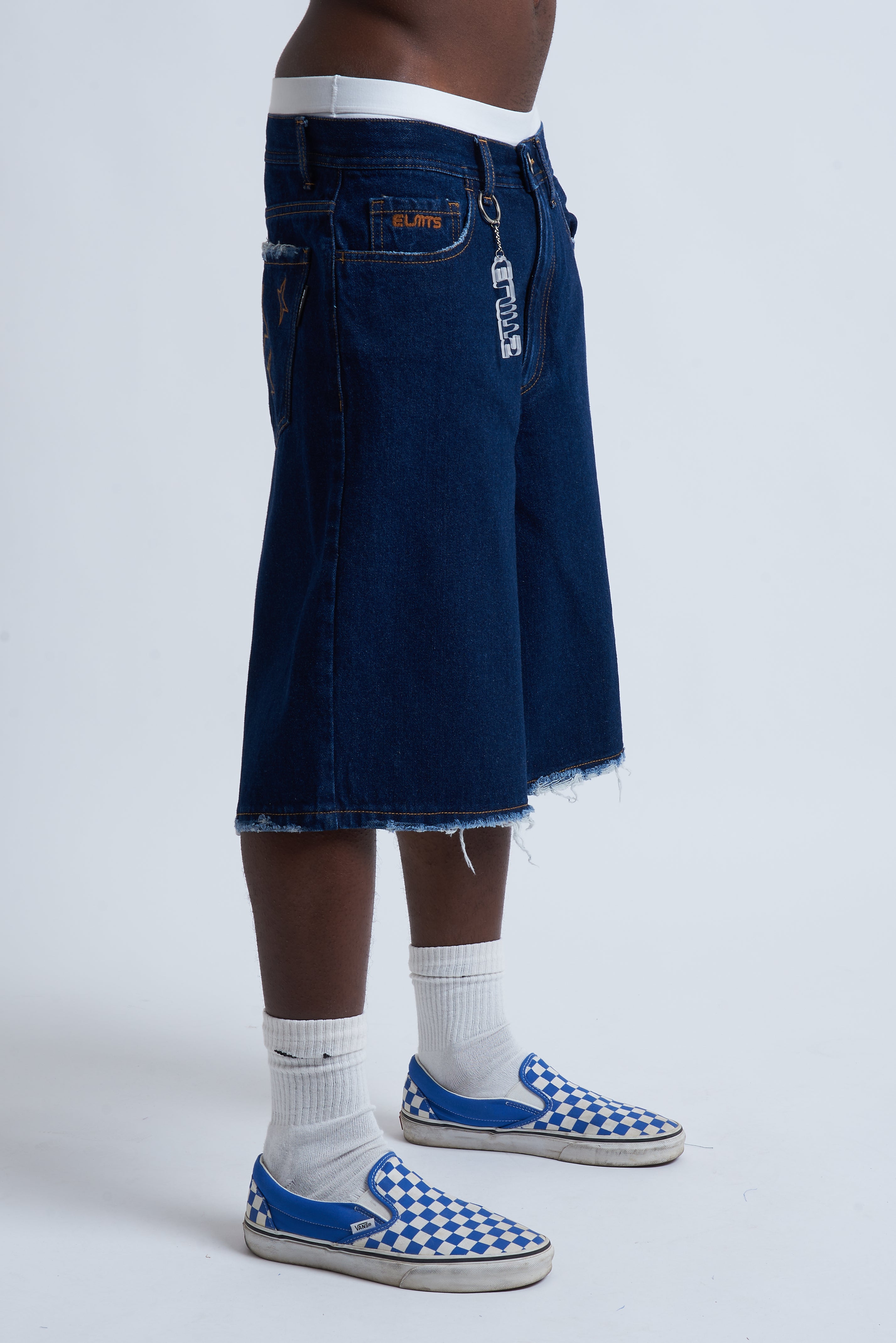 JORTS BAGGY DARK BLUE FRAY – ELEMENTSSHOP