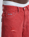 JORTS BAGGY RED DAMAGE