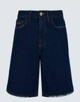 JORTS BAGGY DARK BLUE FRAY