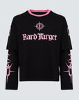 TEE HARD TARGET  DOUBLE SLEEVE BLACK
