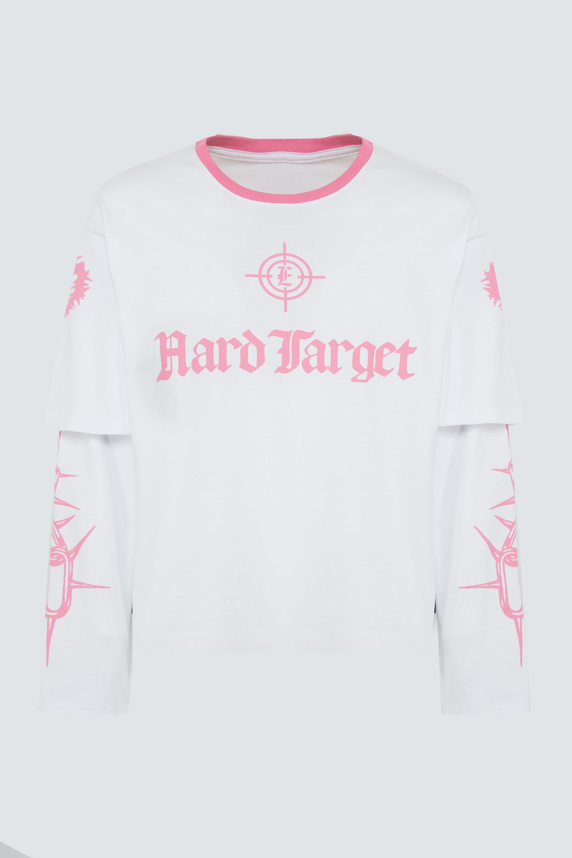 TEE HARD TARGET DOUBLE SLEEVE WHITE