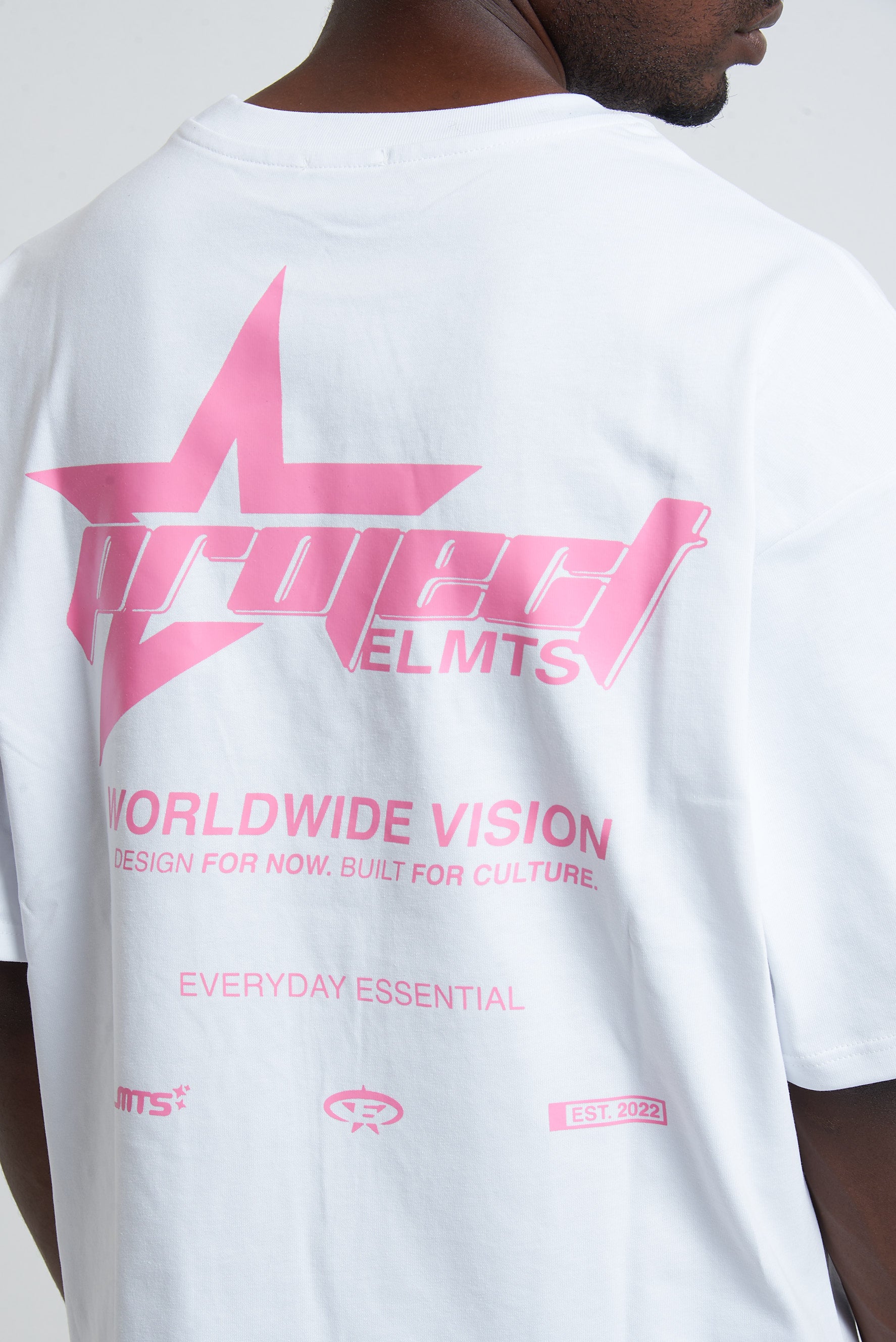 TEE PROJECT ELMTS WHITE - PINK