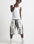 JORTS RAW DENIM  DOUBLE TWO IN ONE BLACK