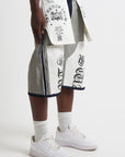 JORTS RAW DENIM  DOUBLE TWO IN ONE BLU