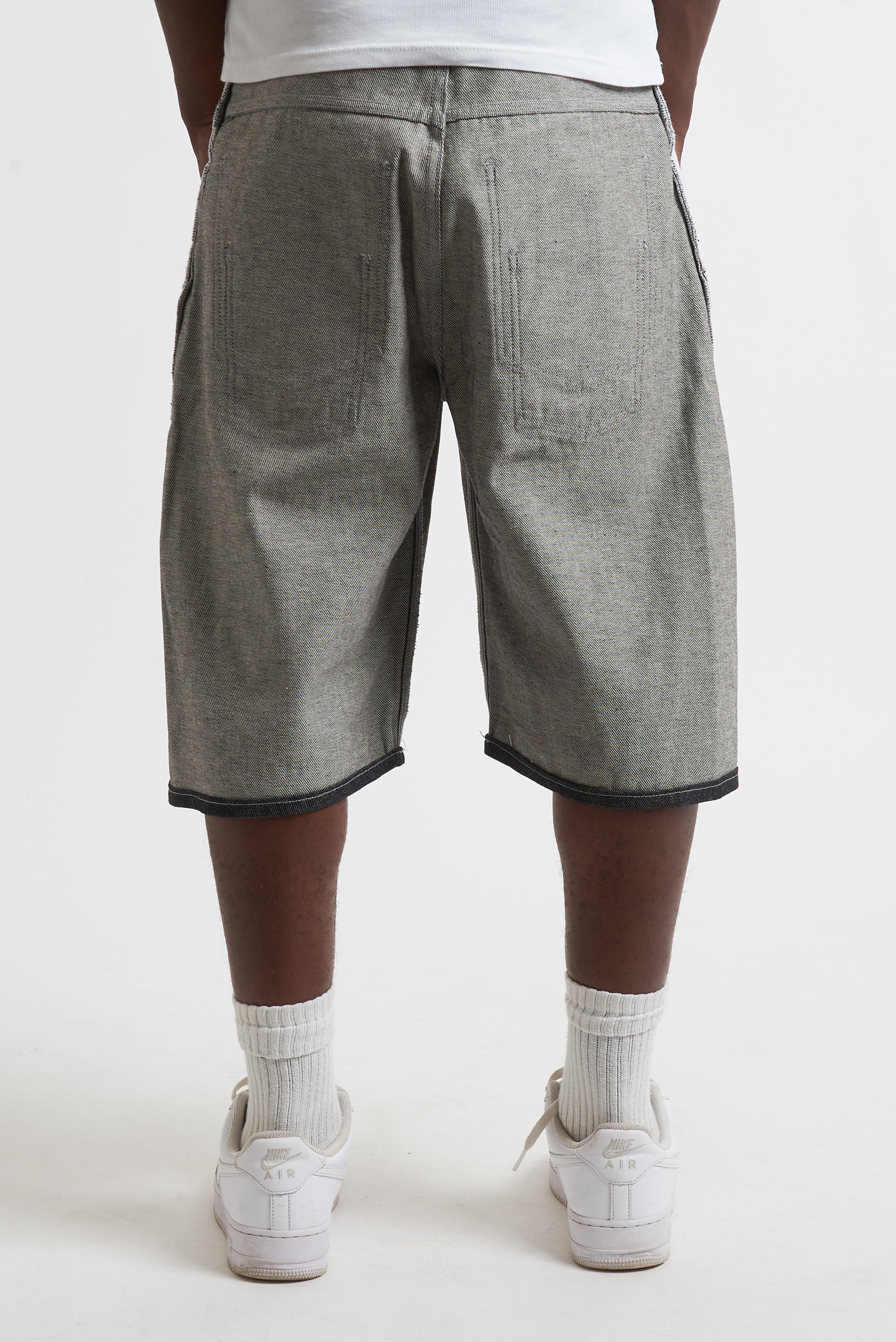 JORTS RAW DENIM  DOUBLE TWO IN ONE BLACK