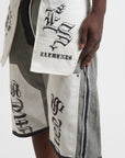 JORTS RAW DENIM  DOUBLE TWO IN ONE BLACK