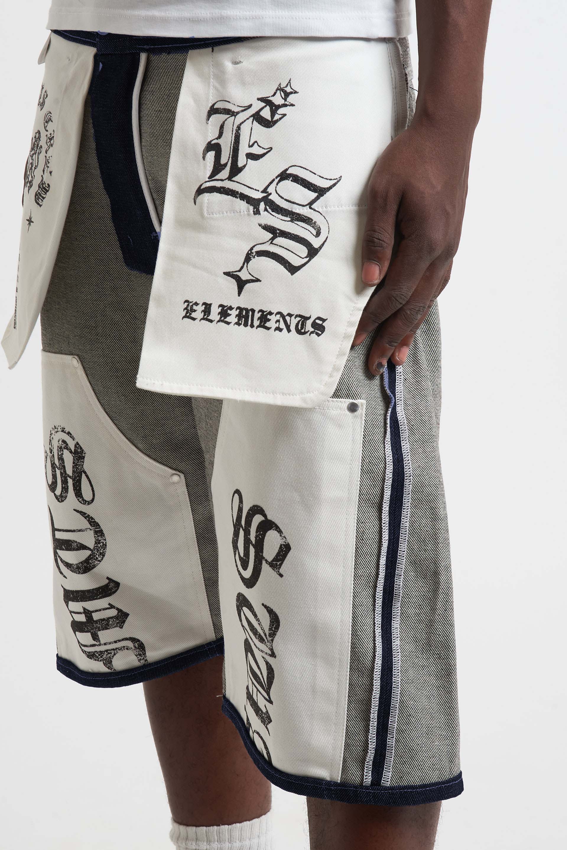 JORTS RAW DENIM  DOUBLE TWO IN ONE BLU