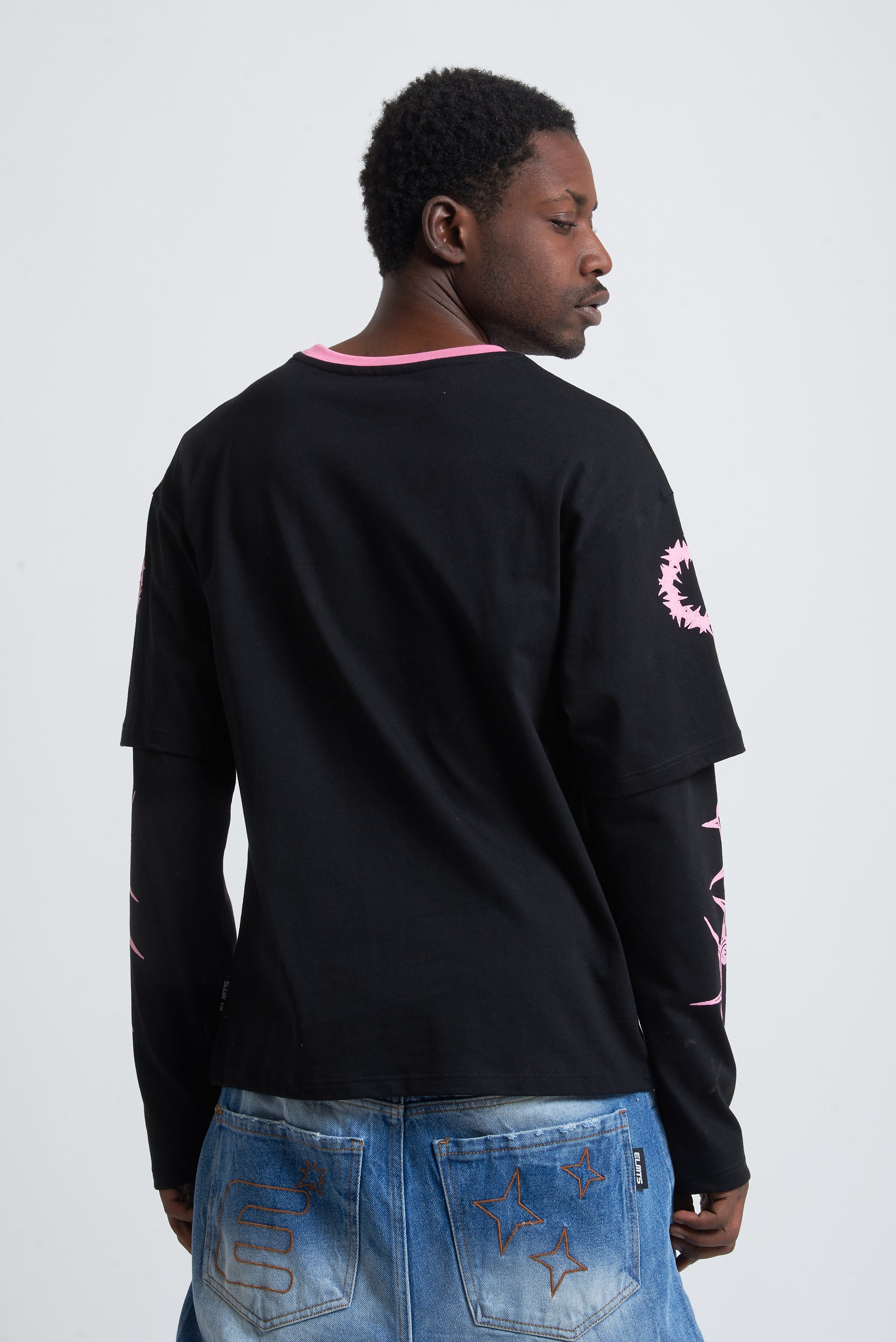 TEE HARD TARGET  DOUBLE SLEEVE BLACK