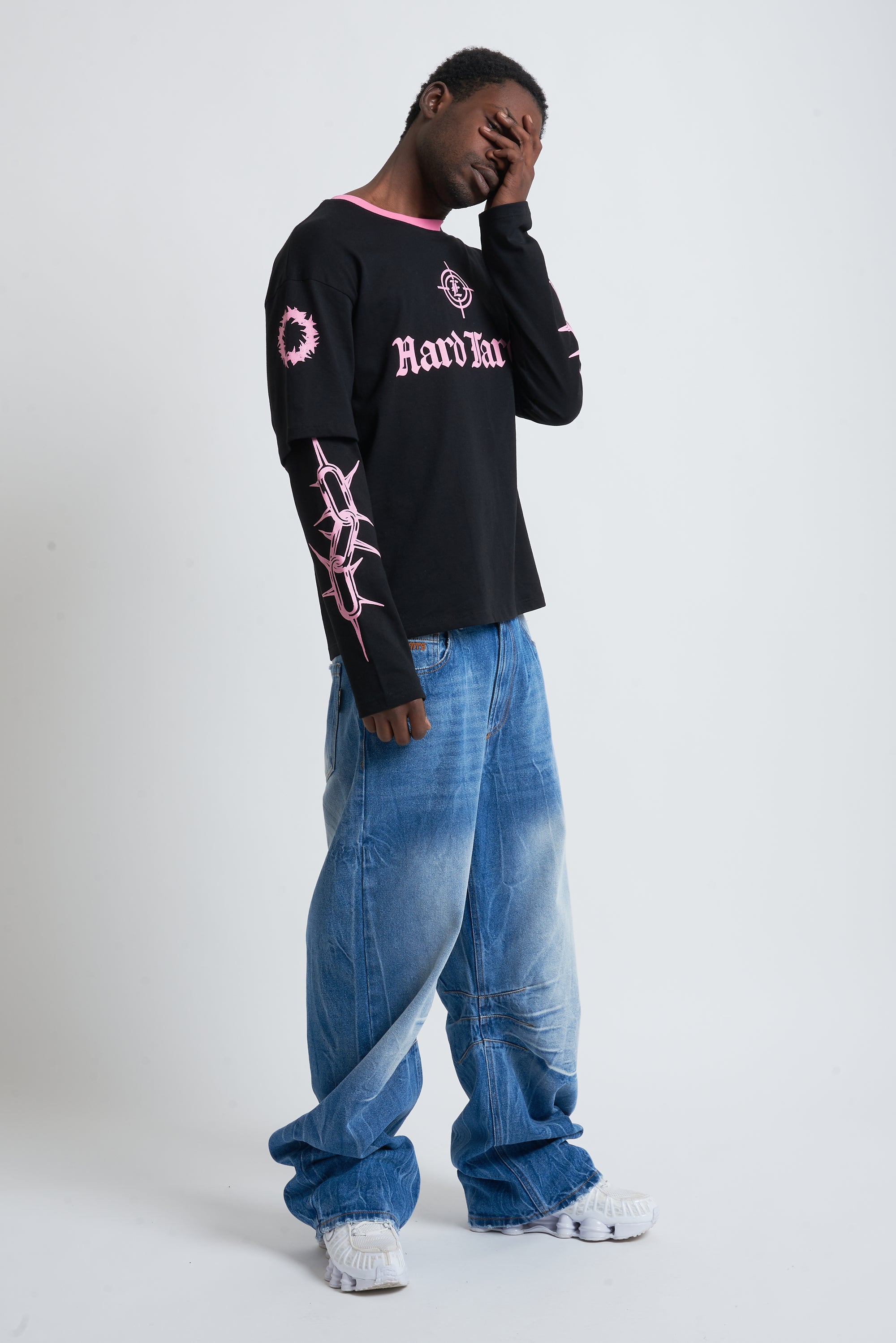 TEE HARD TARGET  DOUBLE SLEEVE BLACK