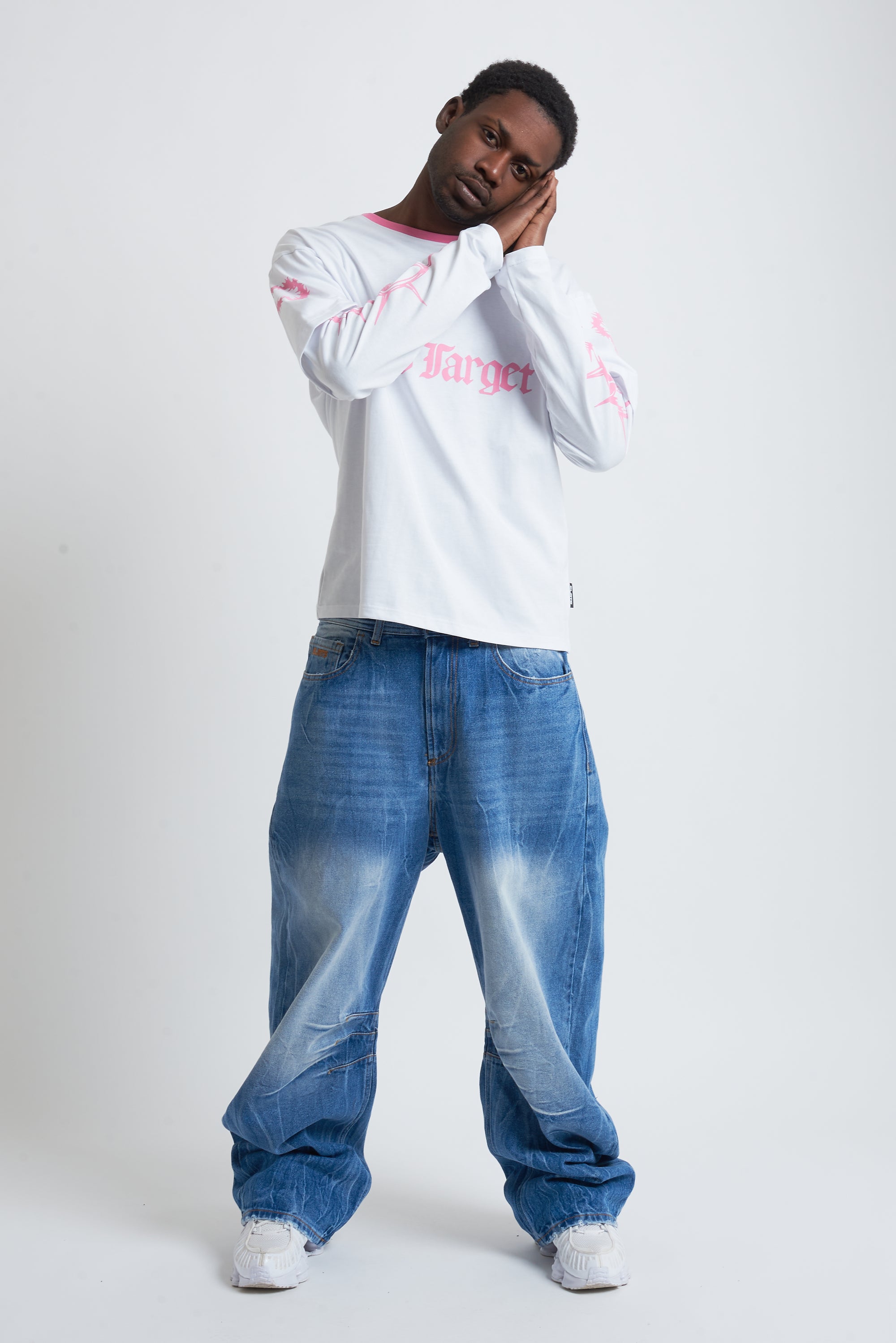 TEE HARD TARGET DOUBLE SLEEVE WHITE