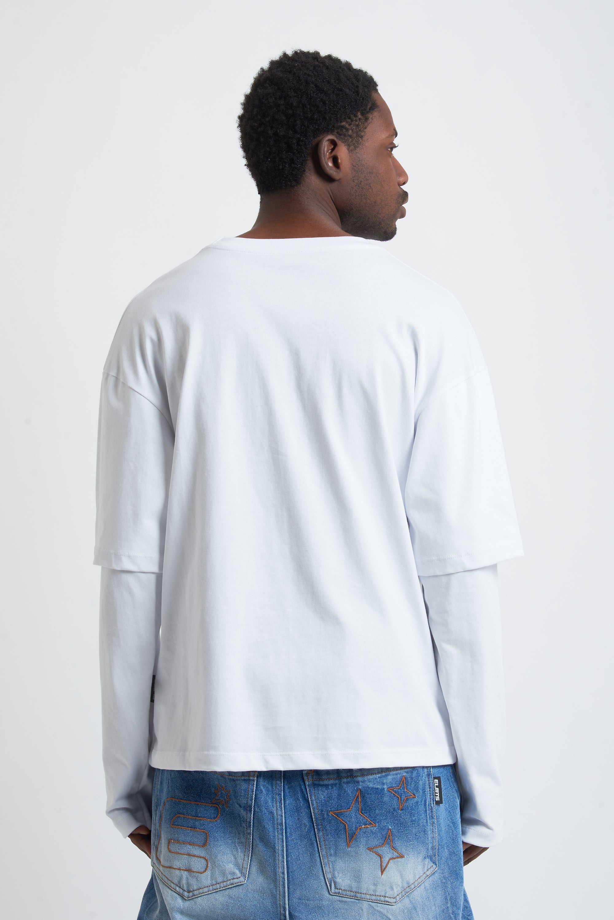DOUBLE SLEEVE LOGO WHITE