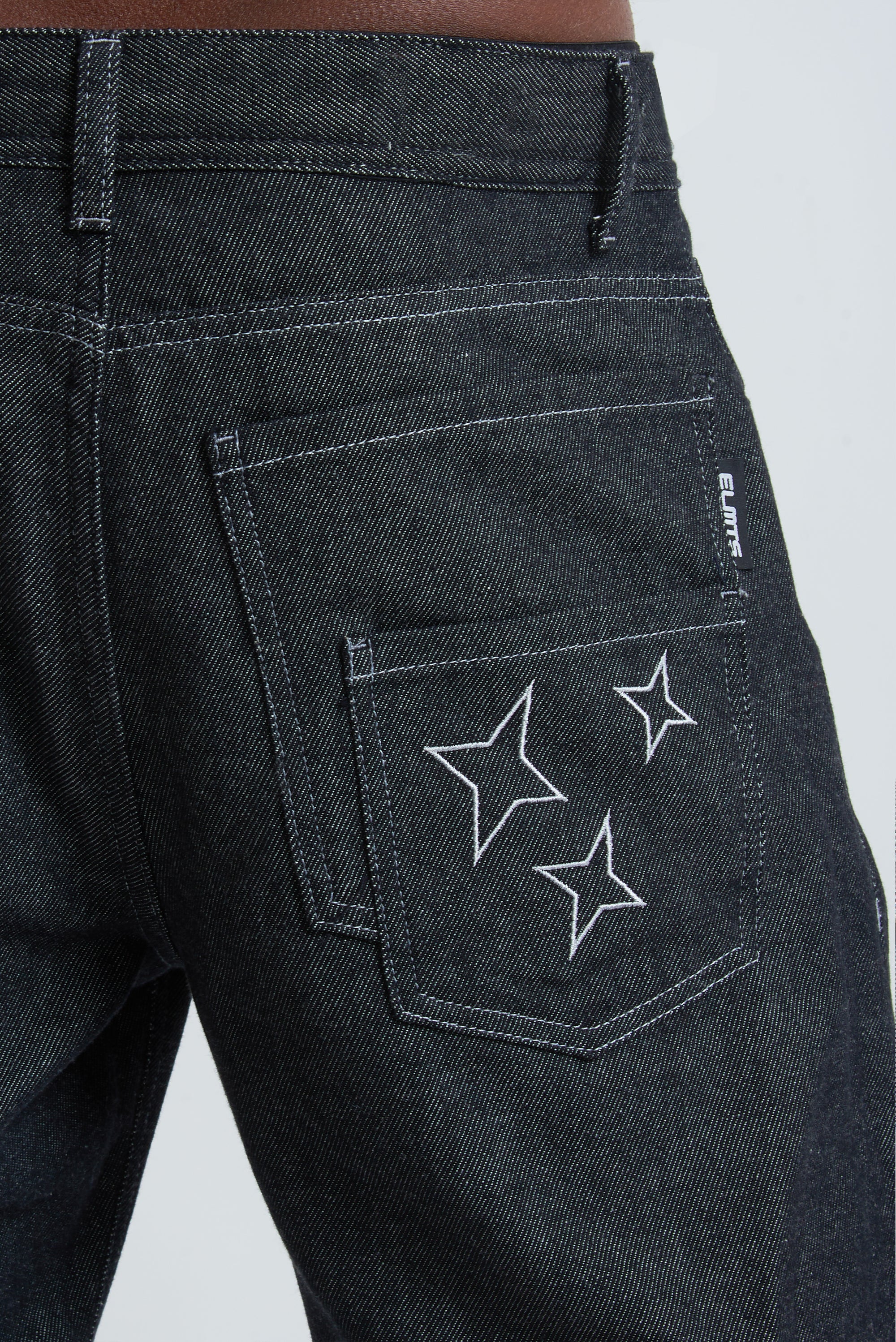 RAW DENIM BAGGY DOUBLE TWO IN ONE BLACK