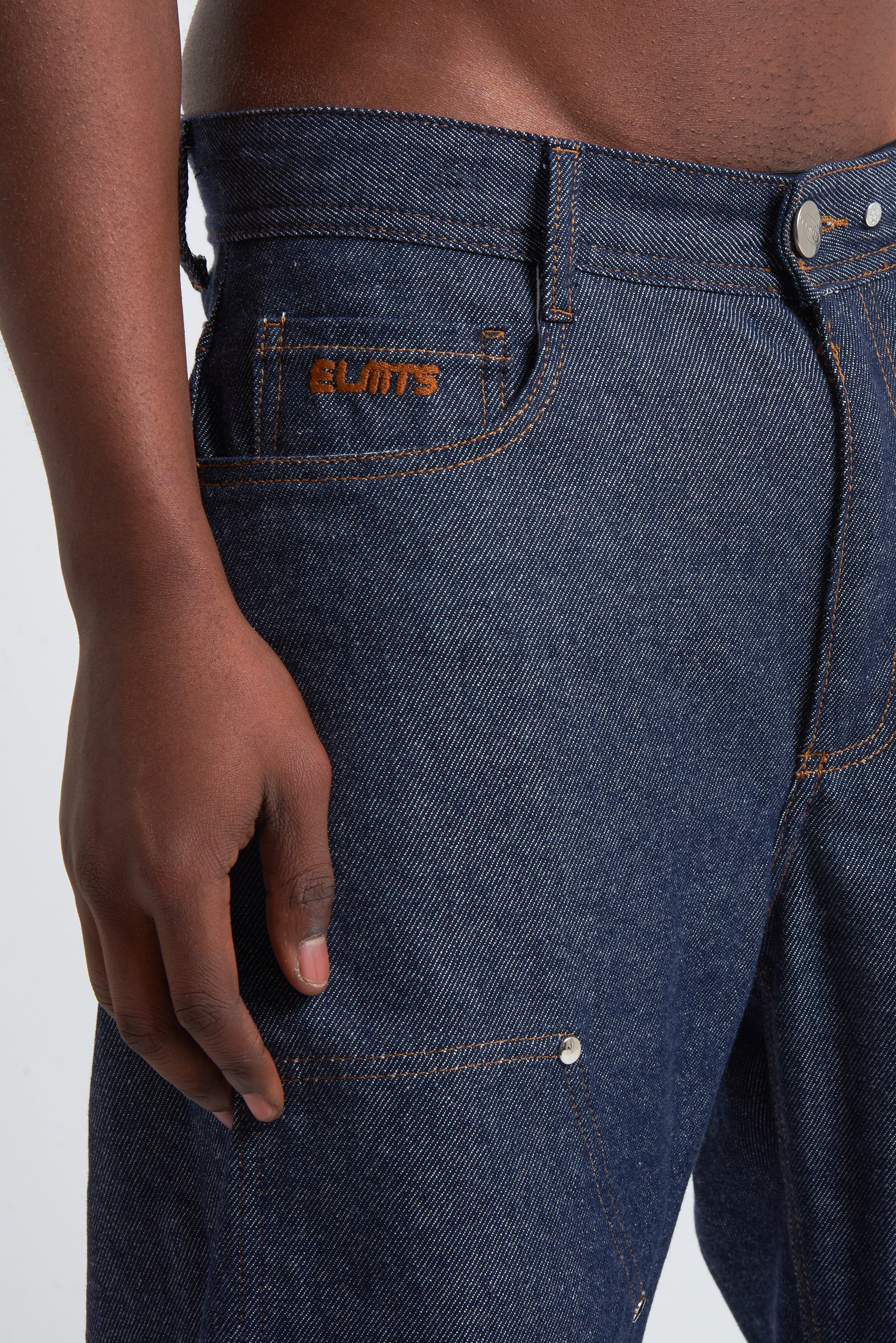 RAW DENIM BAGGY DOUBLE TWO IN ONE BLUE