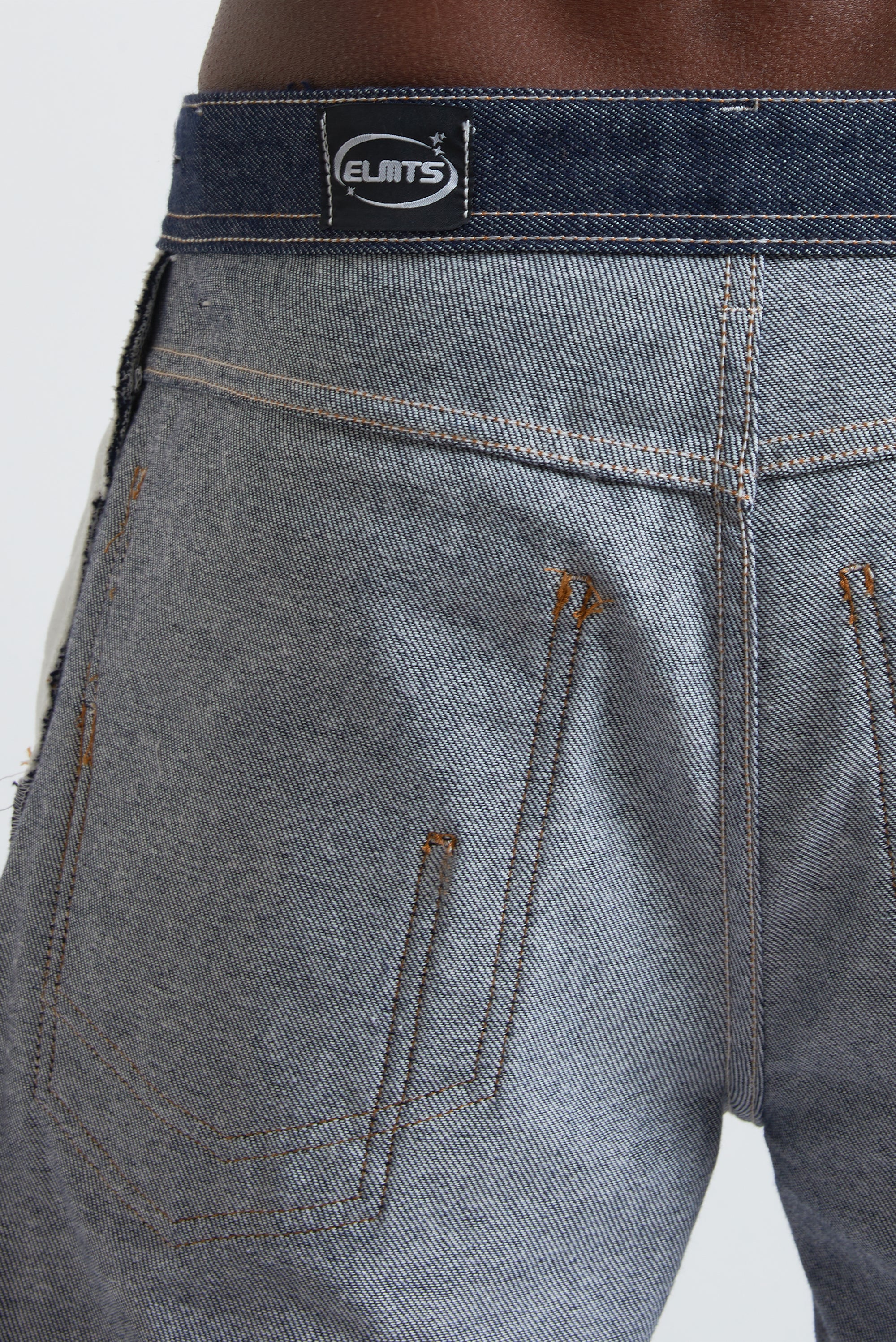 RAW DENIM BAGGY DOUBLE TWO IN ONE BLUE