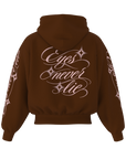 Hoodie Eyes Never Lie CHOCO-PINK