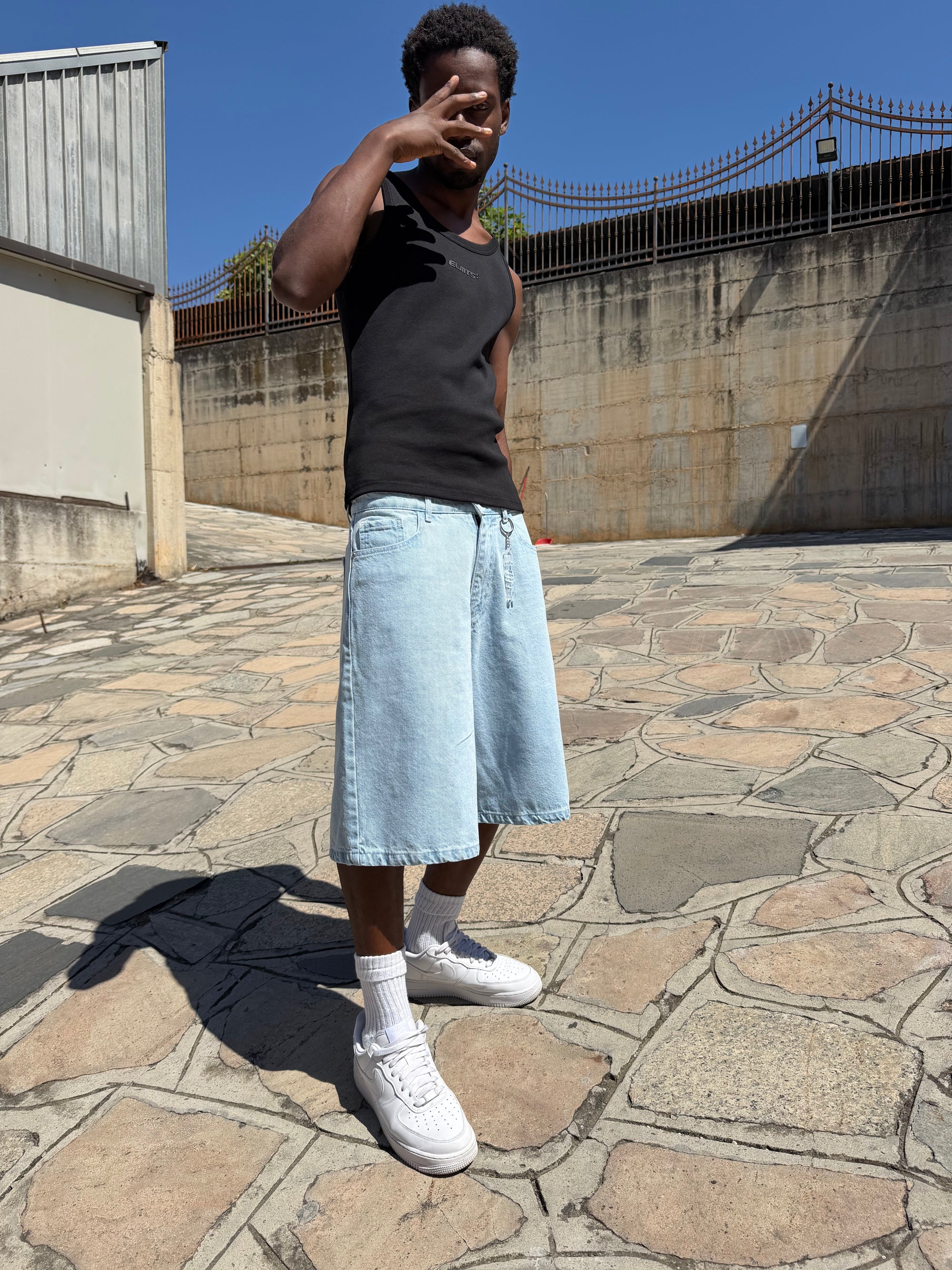 JORTS STONE WASHED CLEAR