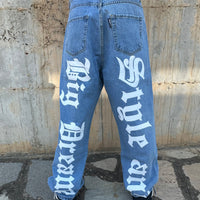 New denim BAGGY WHITE gotic