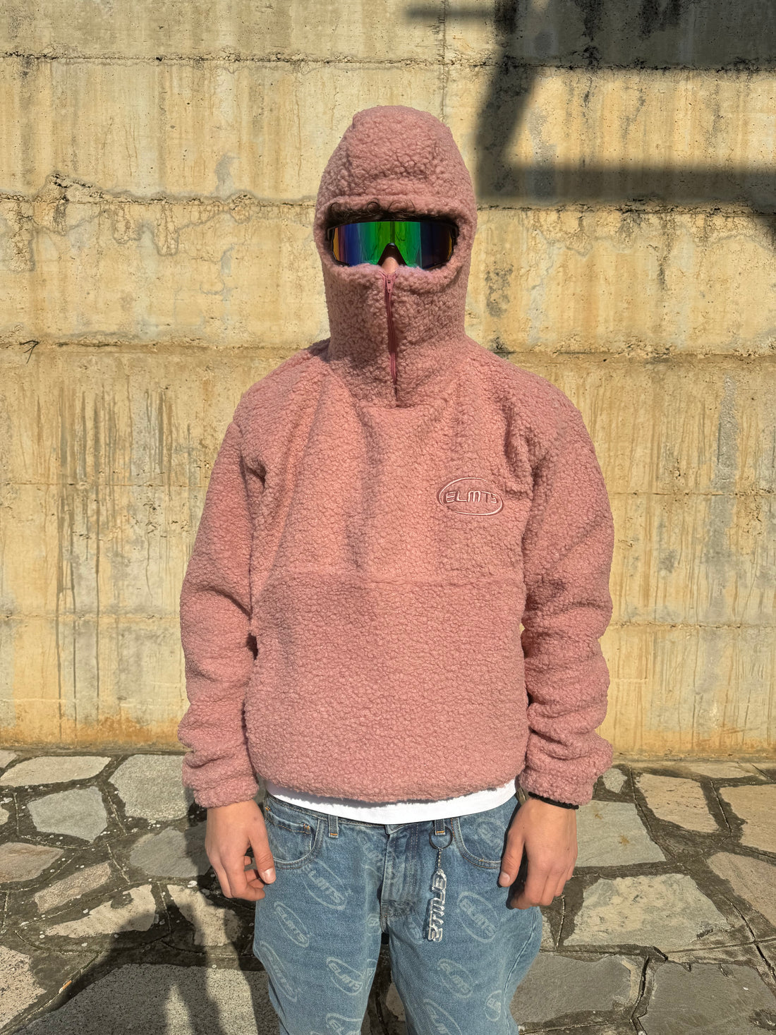 HOODIE FLEECE TEDDY PINK