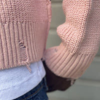 SWEATER crop Costa Inglese PINK