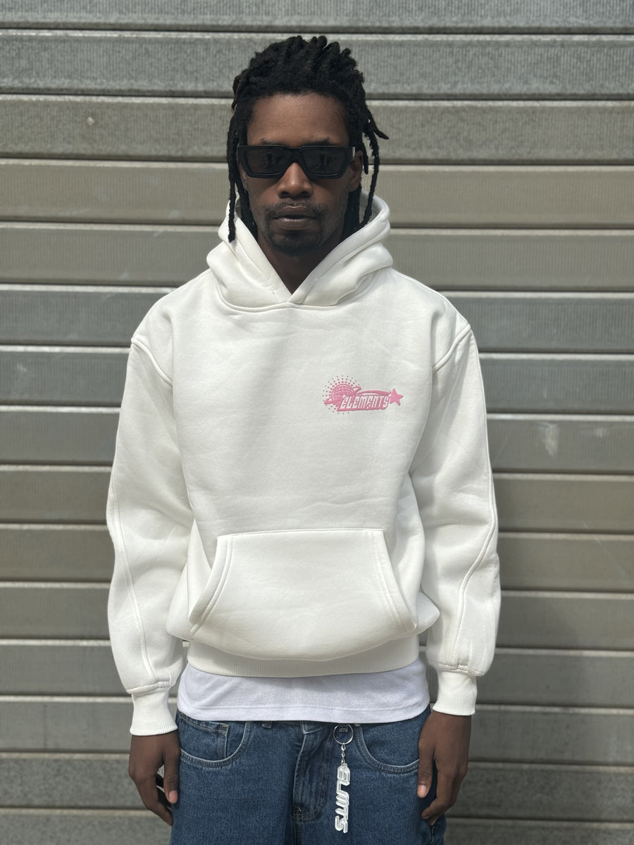 PERFECT HOODIE POLICOT WORLD LINE WHITE-PINK