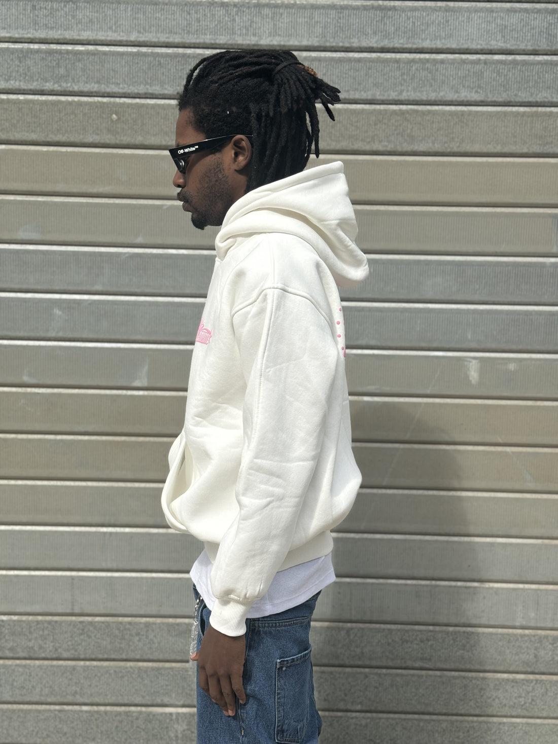 PERFECT HOODIE POLICOT WORLD LINE WHITE-PINK