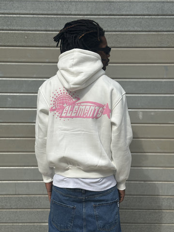 PERFECT HOODIE POLICOT WORLD LINE WHITE-PINK