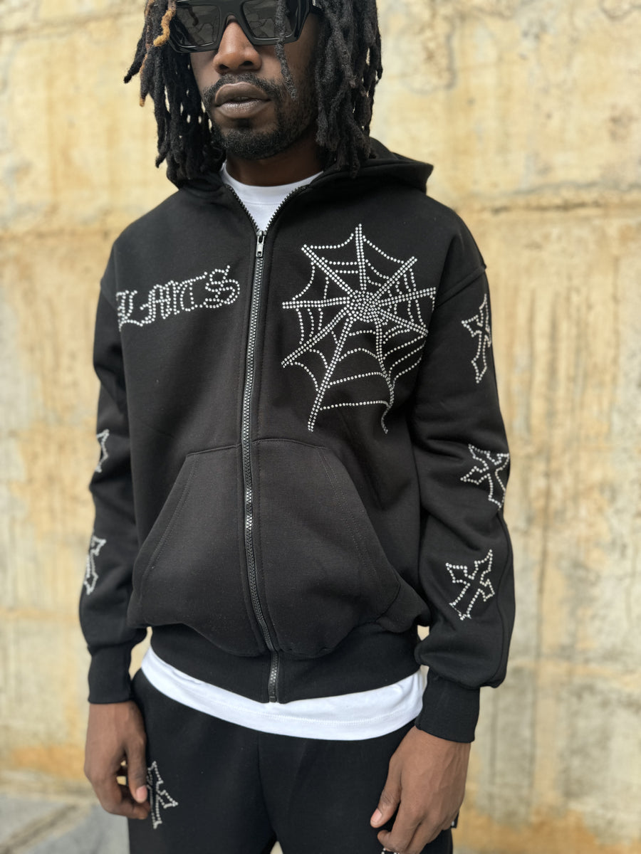 TRACK SUIT LIGHTNING & CROSSES CRISTAL LIMITED EDITION BLACK