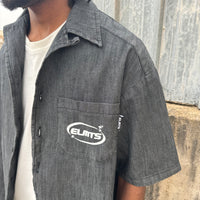 Jacket embroidered denim BLACK
