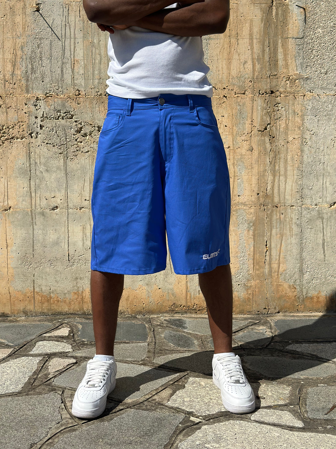 JORTS BAGGY EMBROIDERED ROYAL