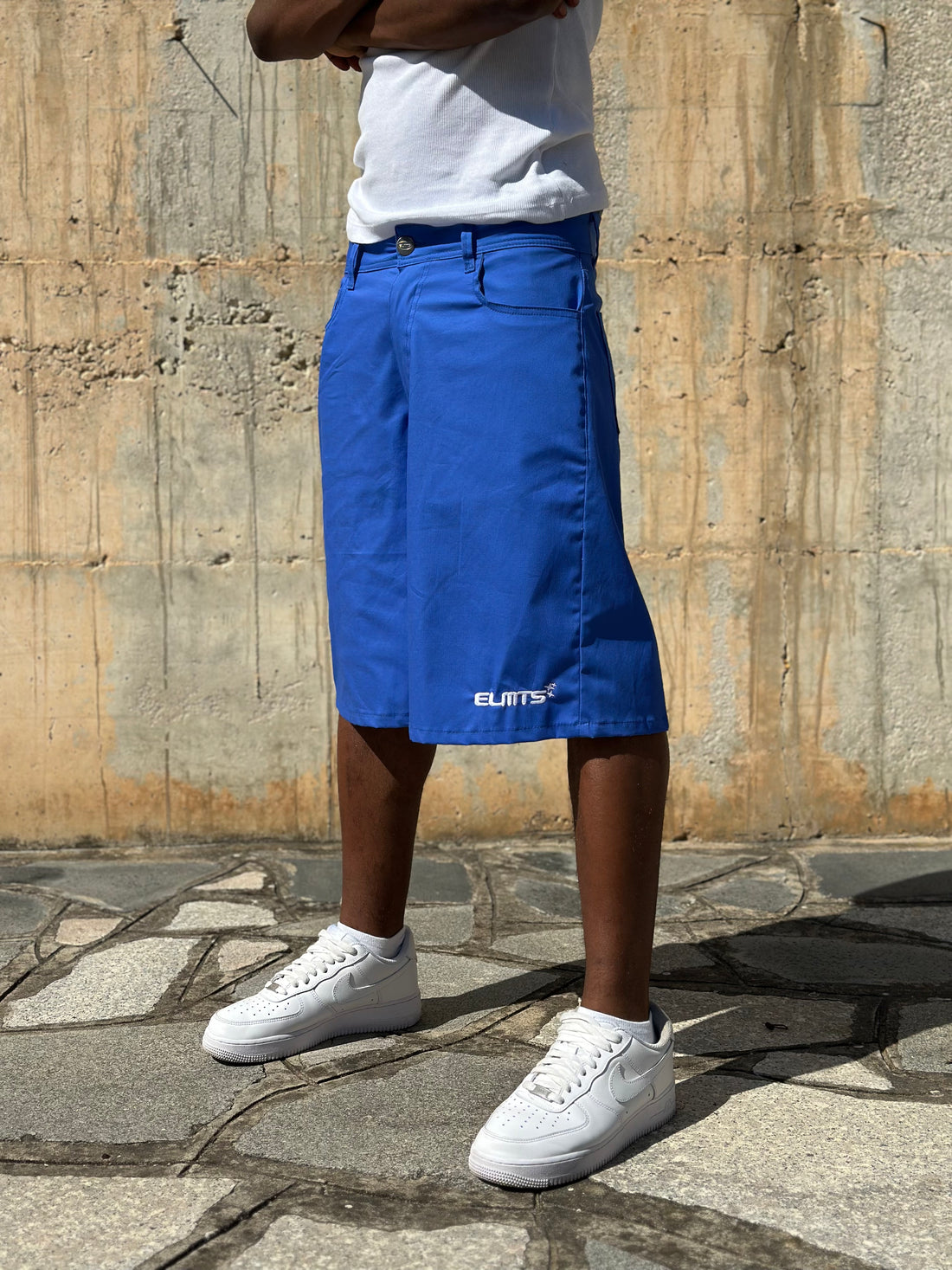 JORTS BAGGY EMBROIDERED ROYAL