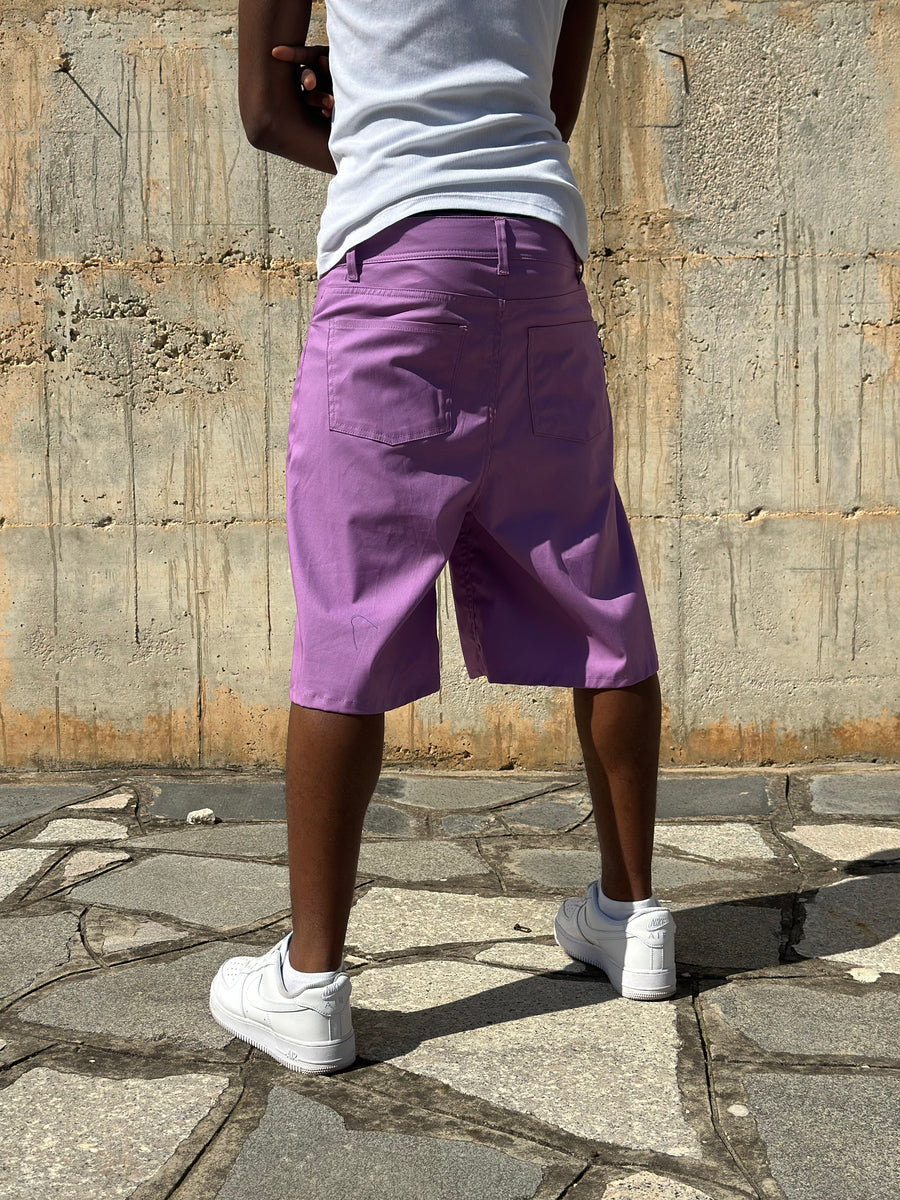 JORTS COTONE EMBROIDERED LILLA