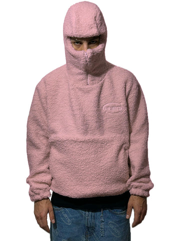 HOODIE FLEECE TEDDY PINK