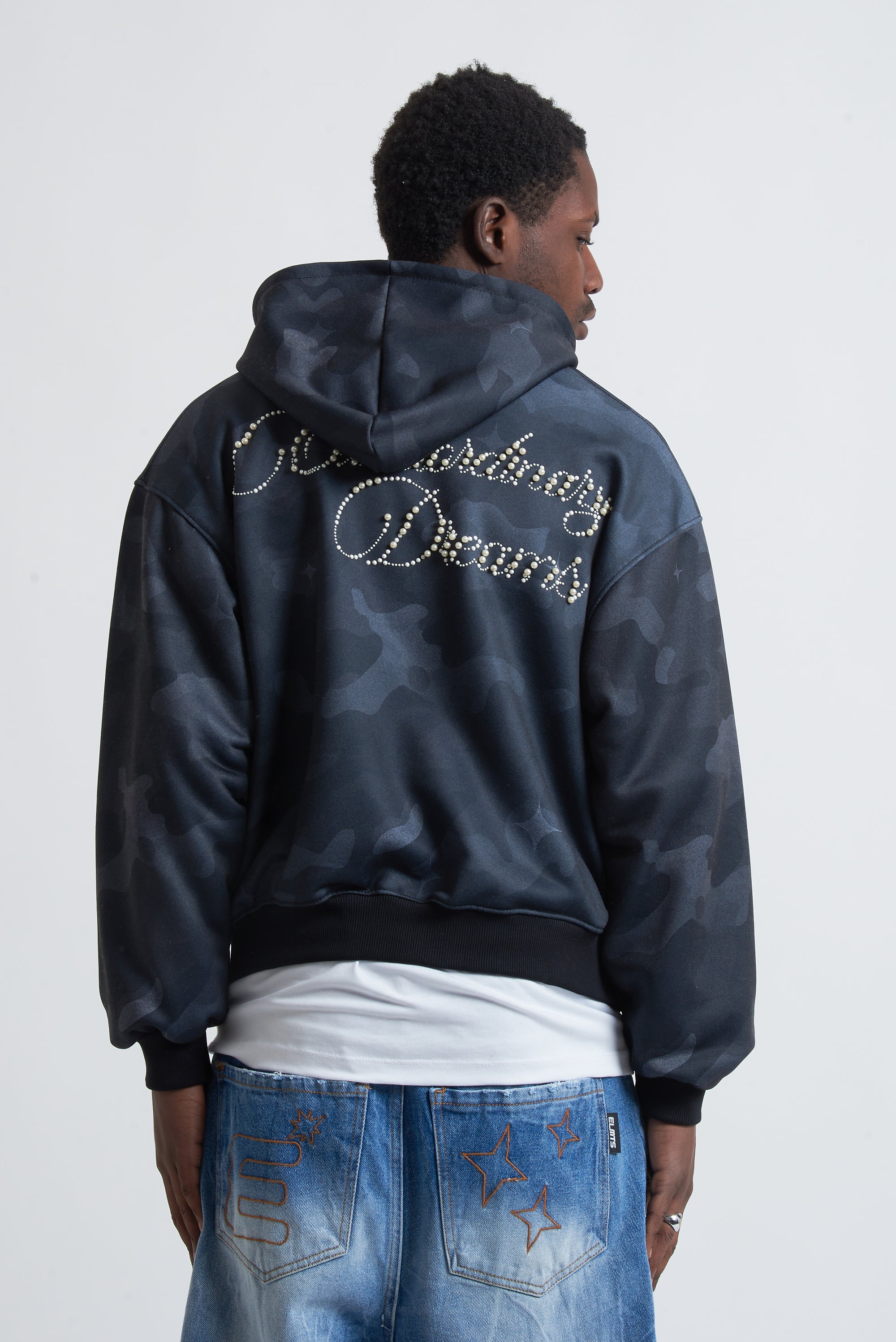 HOODIE MILITARY PEARLS BLACK